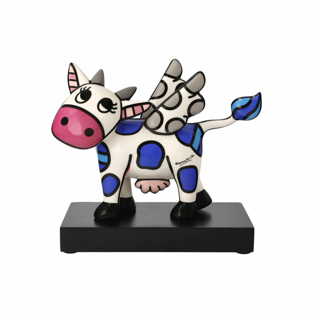 Goebel Figurine Romero Britto - Flying Cow, Pop Art Decoration Figure, Porcelain, Colorful, 19 cm, 66453101