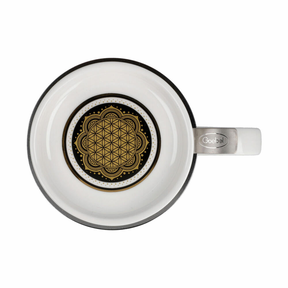 Goebel Teetasse mit Deckel und Sieb Yin Yang Schwarz, Lotus Becher, Fine Bone China, Bunt, 450 ml, 23101751