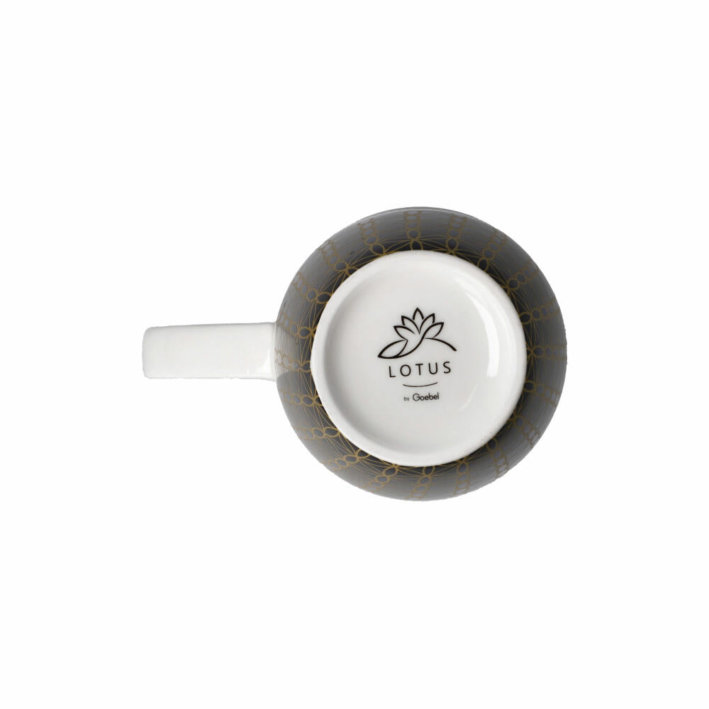 Goebel Teetasse mit Deckel und Sieb Yin Yang Schwarz, Lotus Becher, Fine Bone China, Bunt, 450 ml, 23101751