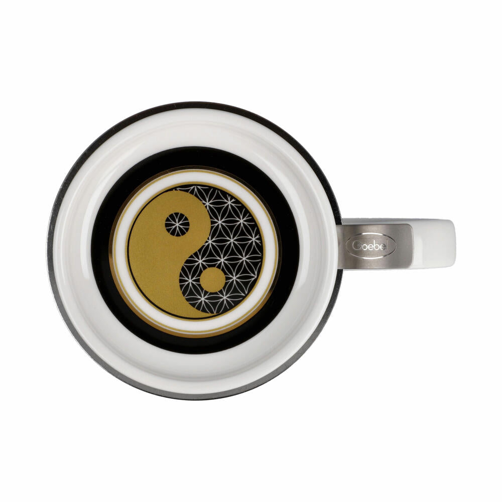 Goebel Teetasse mit Deckel und Sieb Blume des Lebens Weiß, Lotus Becher, Fine Bone China, Bunt, 450 ml, 23101761