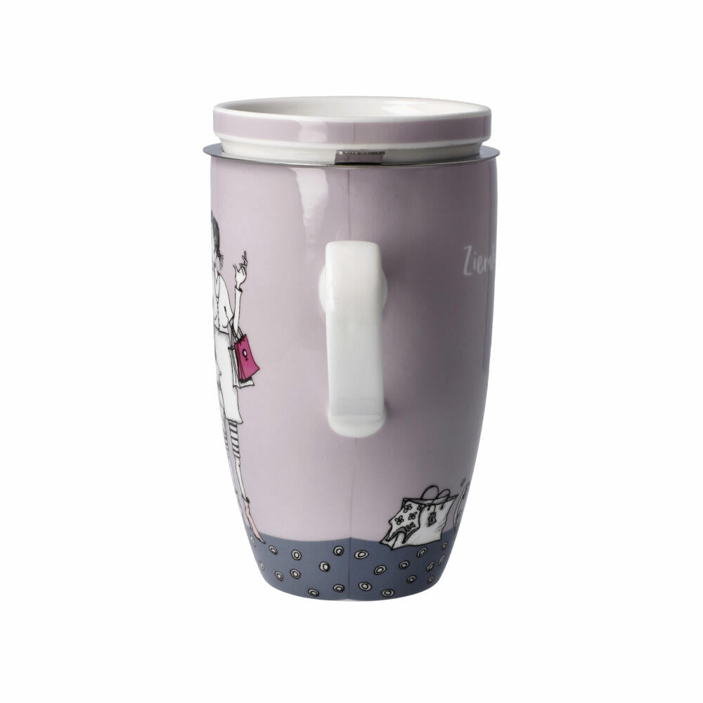 Goebel Teetasse mit Deckel und Sieb Barbara Freundlieb - Ziemlich beste Freundinnen, Becher, Fine Bone China, Bunt, 450 ml, 27001241