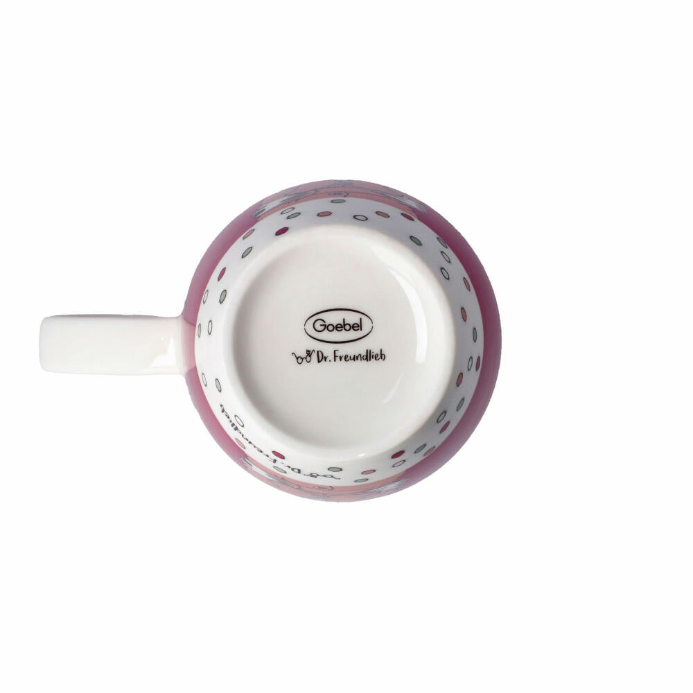 Goebel Teetasse mit Deckel und Sieb Barbara Freundlieb - Ich muss gar nix, Fine Bone China, Bunt, 450 ml, 27001251