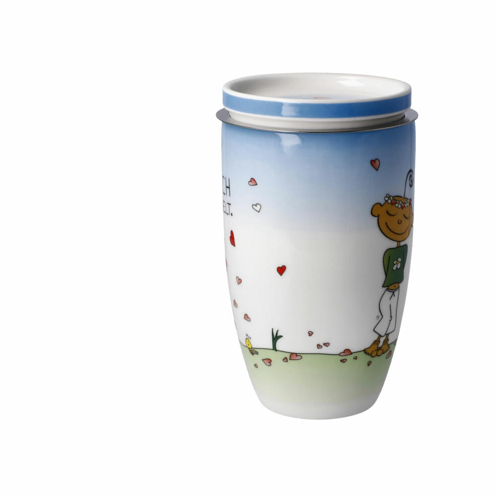 Goebel Teacup with Lid and Strainer The Little Yogi - Collected for You, Mug, Fine Bone China, Colorful, 450 ml, 54102821