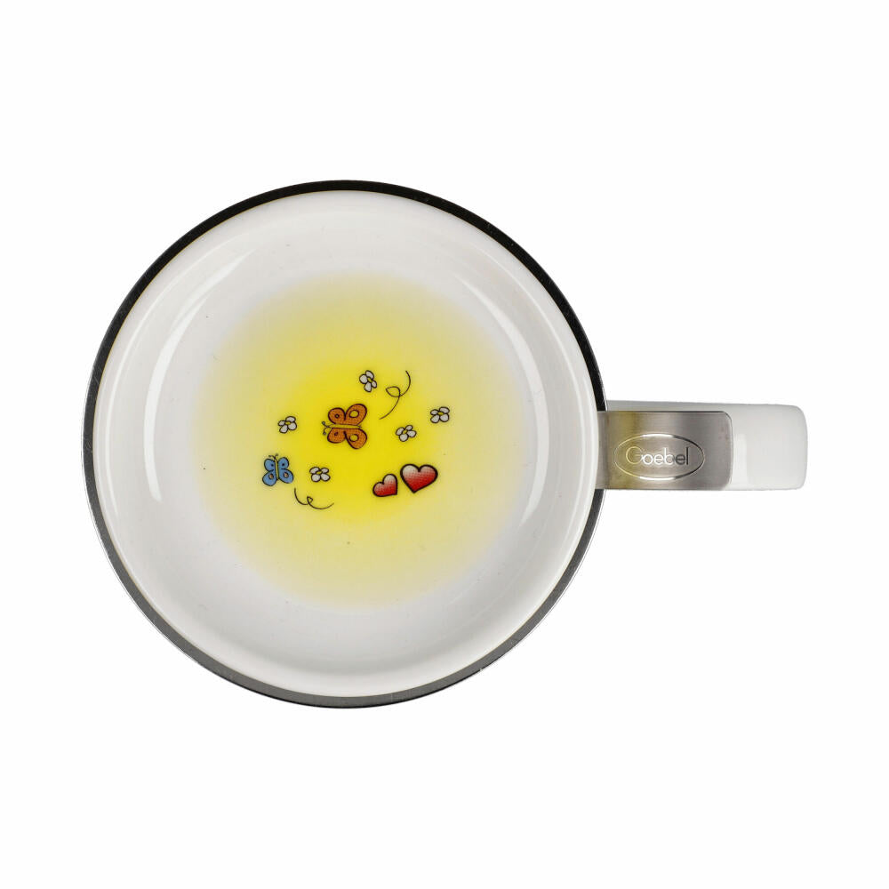Goebel Teacup with Lid and Strainer The Little Yogi - Eat Chill Love, Mug, Fine Bone China, Colorful, 450 ml, 54102831