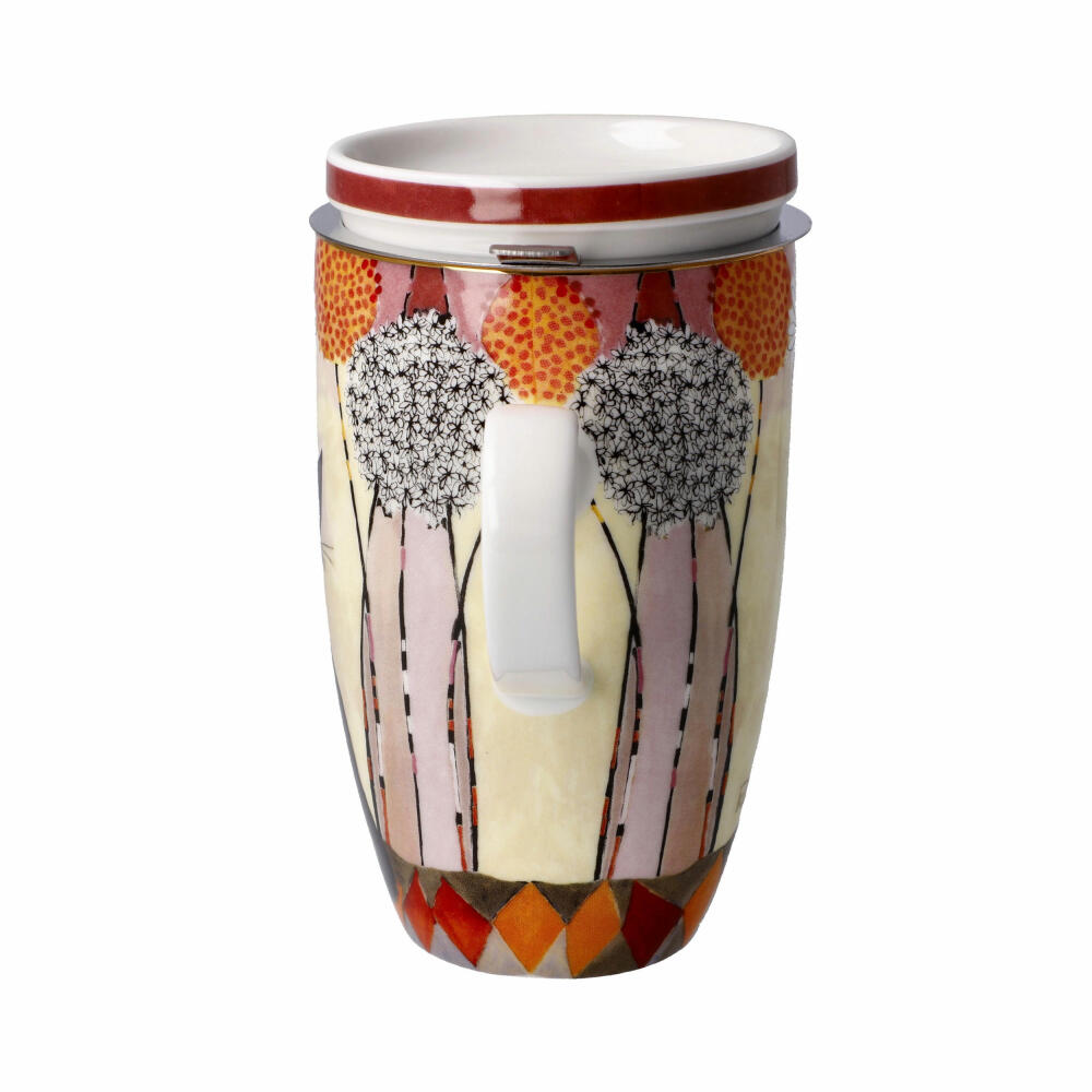 Goebel Teetasse mit Deckel und Sieb Rosina Wachtmeister - Soffioni, Katzenbecher, Fine Bone China, Bunt, 450 ml, 66861071