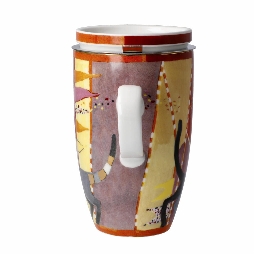 Goebel Teetasse mit Deckel und Sieb Rosina Wachtmeister - Sottosopra, Becher, Fine Bone China, Bunt, 450 ml, 66861081