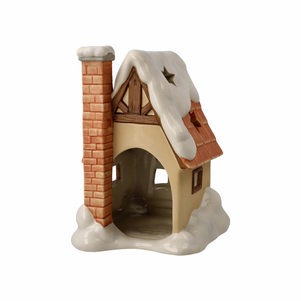 Goebel lantern light house, winter forest, Christmas, tealight holder, decoration, stoneware, H 17 cm, 66704241