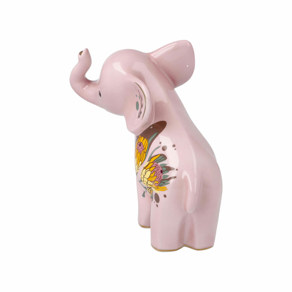Goebel figure Wanjala, Elephant, elephant figure, elephant figure, decorative figure, porcelain, rose, 70001041