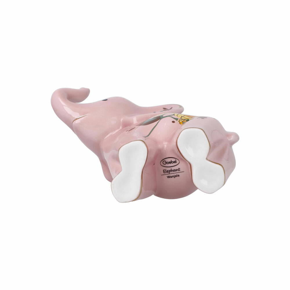Goebel figure Wanjala, Elephant, elephant figure, elephant figure, decorative figure, porcelain, rose, 70001041