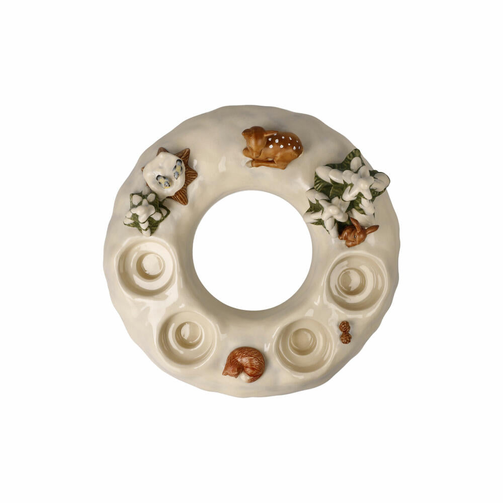 Goebel Advent wreath Winter Forest, tealight holder, stoneware, colored, 14 cm, 66704311