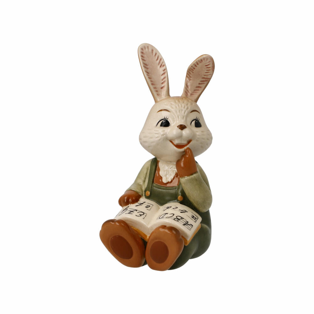 Goebel Figurine Rabbit School - Early Practice Makes Perfect, Easter, Stoneware, Colorful, 10 cm, 66845421