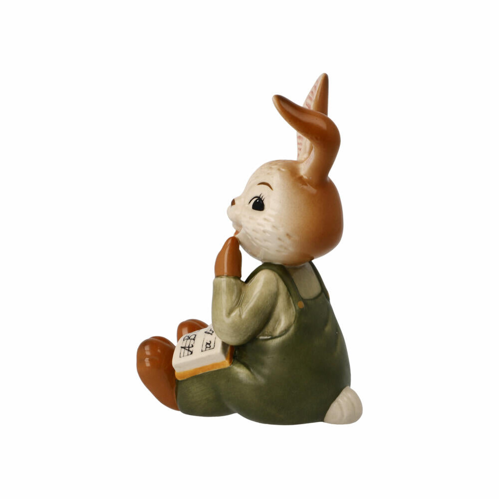 Goebel Figurine Rabbit School - Early Practice Makes Perfect, Easter, Stoneware, Colorful, 10 cm, 66845421