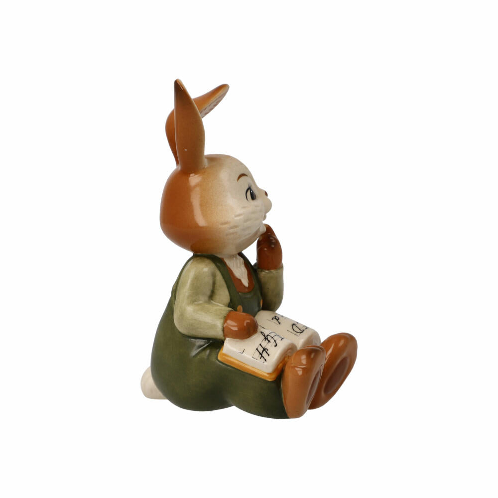 Goebel Figurine Rabbit School - Early Practice Makes Perfect, Easter, Stoneware, Colorful, 10 cm, 66845421