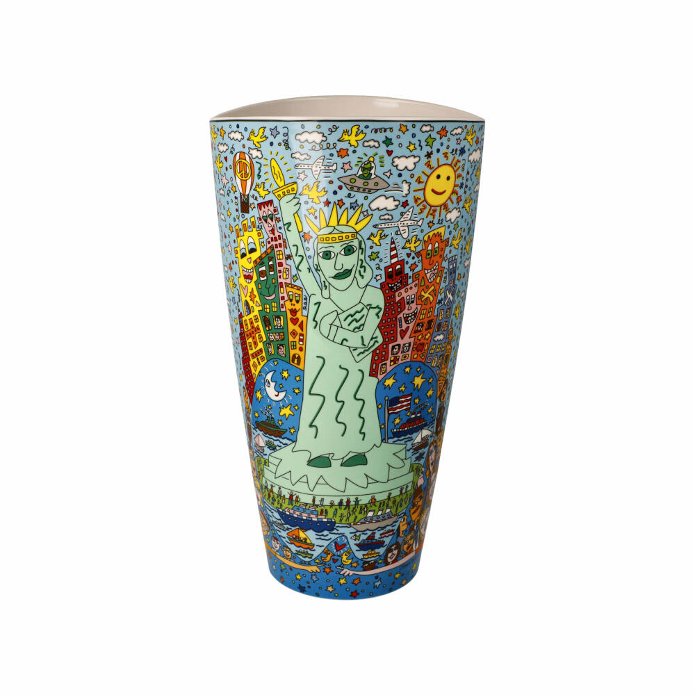 Goebel vase James Rizzi - The Big Apple is Big on Liberty, porcelain, colorful, 28 cm, 26103231