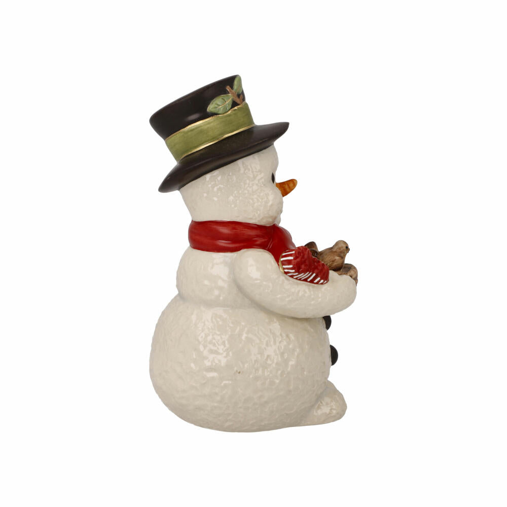 Goebel Figurine Snowman - Chirping Bird Pair, Decorative Figure, Stoneware, Colorful, 12 cm, 66704401