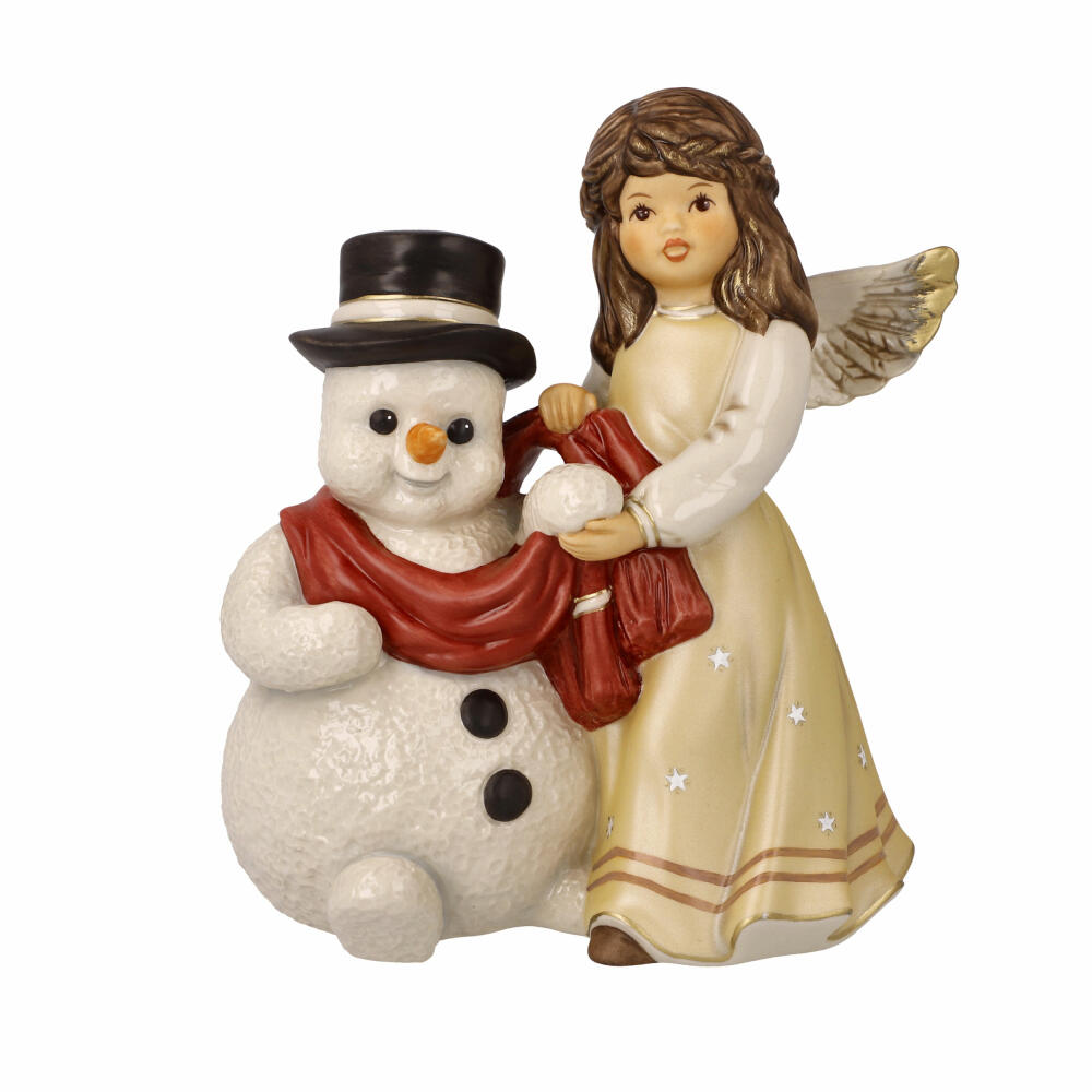 Goebel Angel Cozy Winter Night, Decorative Figure, Christmas, Stoneware, Champagne, 14.5 cm, 41675071