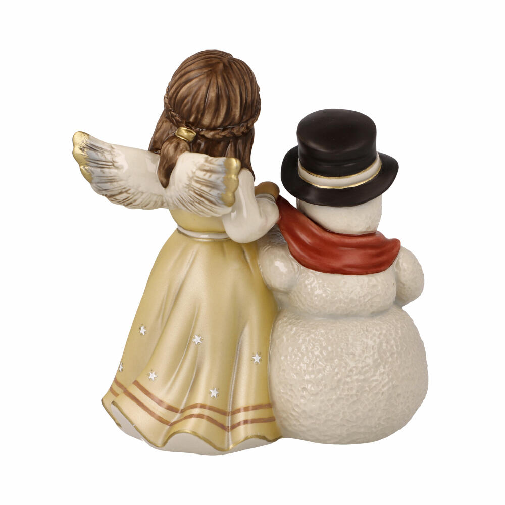 Goebel Angel Cozy Winter Night, Decorative Figure, Christmas, Stoneware, Champagne, 14.5 cm, 41675071