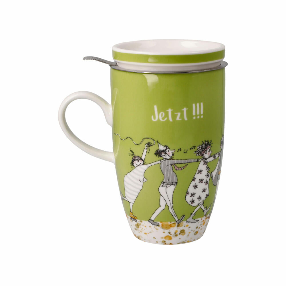 Goebel Teetasse mit Deckel und Sieb Barbara Freundlieb - Das beste Alter, Fine Bone China, Bunt, 0.45 L, 27001361