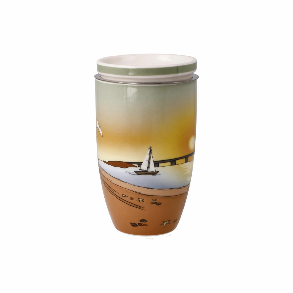 Goebel Teetasse mit Deckel und Sieb Seaview, Scandic Home, Fine Bone China, Bunt, 0.45 L, 23102191