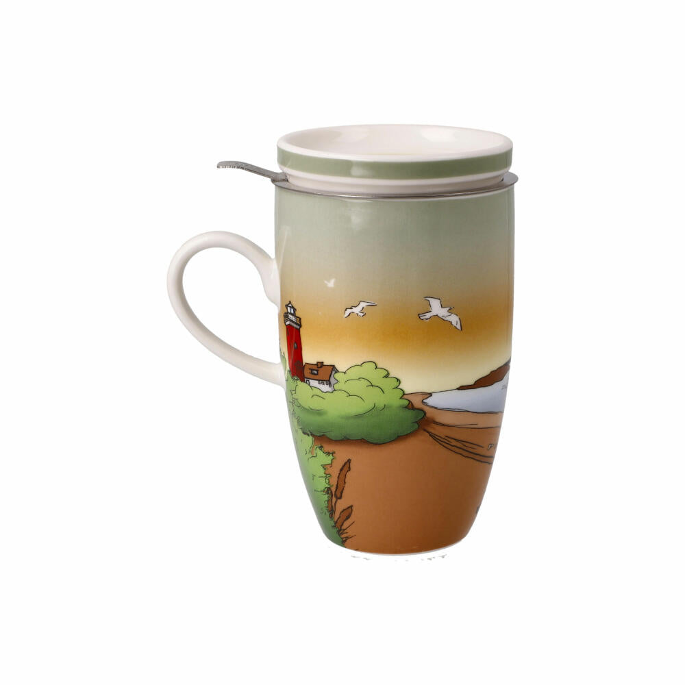 Goebel Teetasse mit Deckel und Sieb Seaview, Scandic Home, Fine Bone China, Bunt, 0.45 L, 23102191