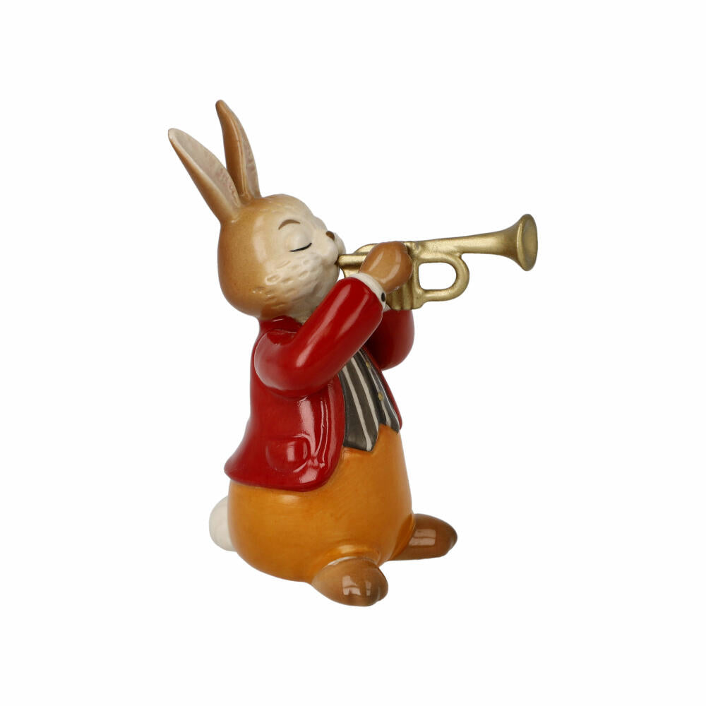 Goebel Figur Hase - Eifriger Trompeter, Osterhase, Steingut, Bunt, 8 cm, 66845771