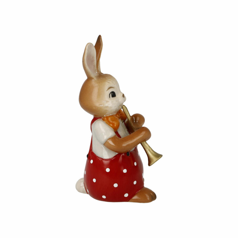 Goebel Figurine Rabbit - Sweet Flute Player, Easter, Stoneware, Colorful, 8 cm, 66845791