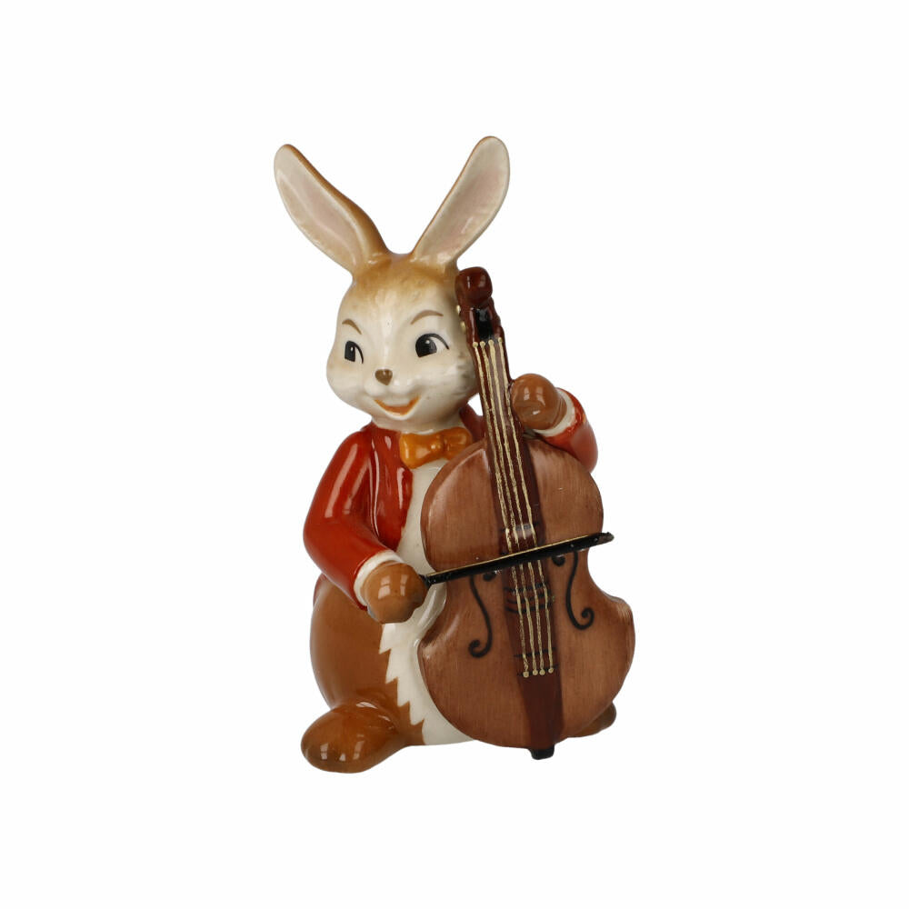 Goebel Figurine Rabbit - Happy Bassist, Easter, Stoneware, Colorful, 8 cm, 66845801