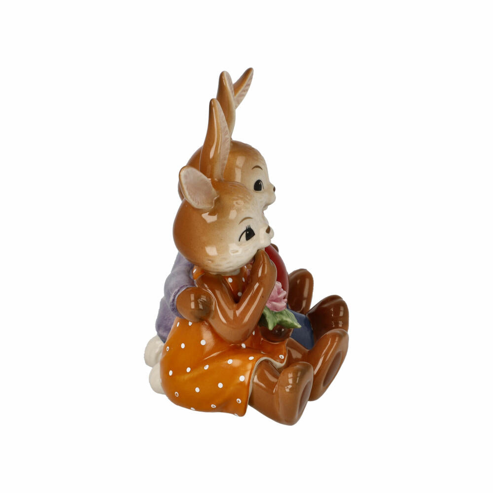 Goebel Figurine Rabbit - My Valentine's Treasure, Stoneware, Colorful, 12 cm, 66845841