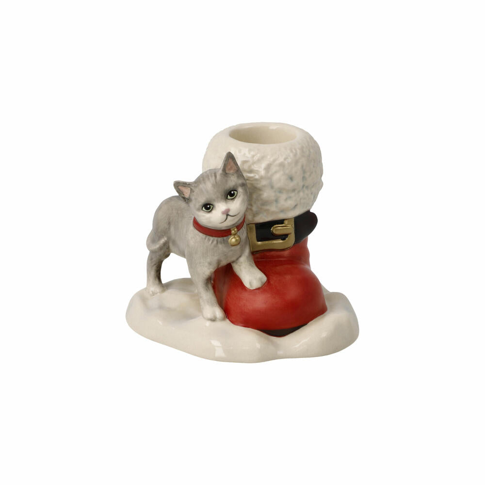 Goebel Kerzenhalter Lass uns kuscheln, Weihnachtsdeko, Steingut, Bunt, 7 cm, 66704501