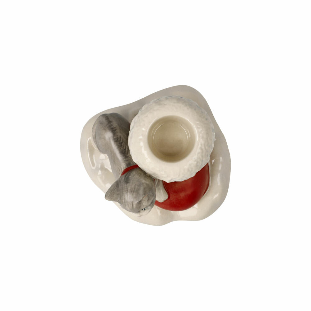 Goebel Kerzenhalter Lass uns kuscheln, Weihnachtsdeko, Steingut, Bunt, 7 cm, 66704501