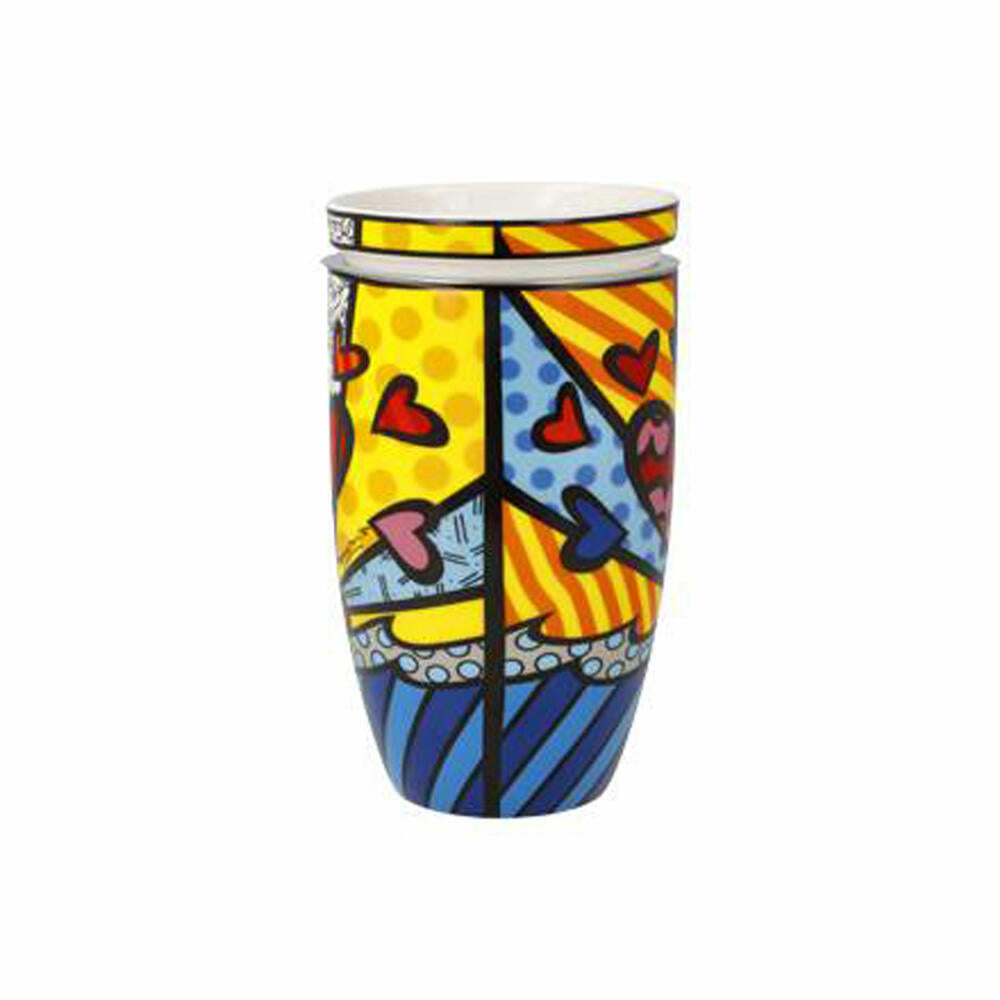 Goebel Teacup with Lid and Strainer Romero Britto - A New Day, Tea Cup, Fine Bone China, 66453221