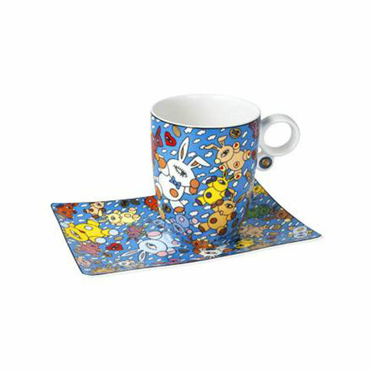 Goebel Künstlertasse mit Untertasse Mauro Bergonzoli - Magic Bunny Explosion, Tasse, Kaffeetasse, Teetasse, Fine Bone China, 67180011