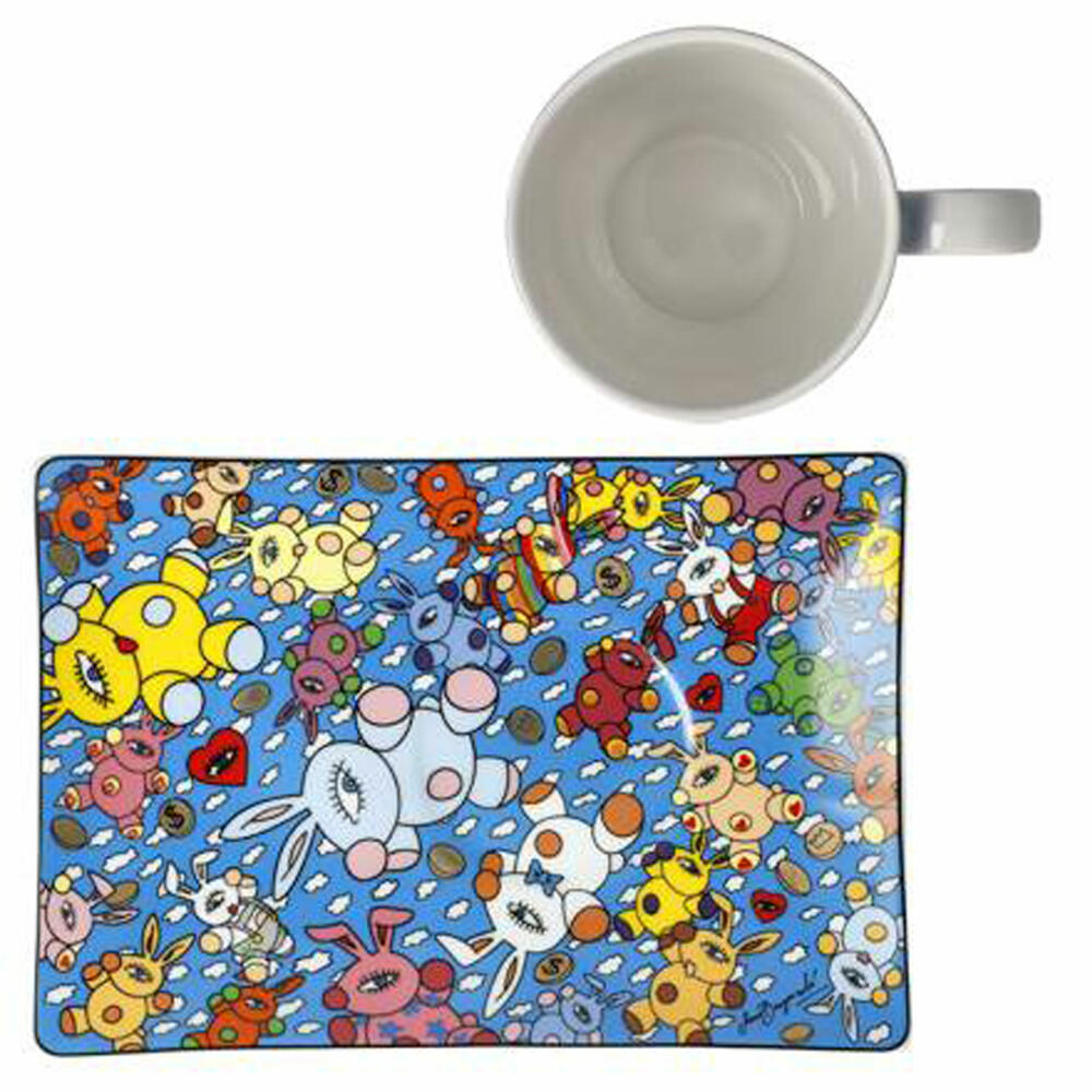 Goebel Künstlertasse mit Untertasse Mauro Bergonzoli - Magic Bunny Explosion, Tasse, Kaffeetasse, Teetasse, Fine Bone China, 67180011