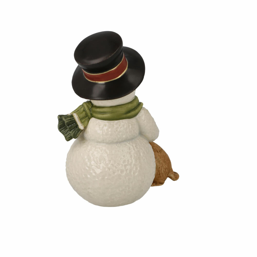 Goebel Figur Mein liebster Freund, Schneemann mit Hund, Steingut, Bunt, 12 cm, 66704571
