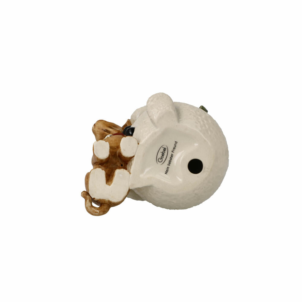 Goebel Figur Mein liebster Freund, Schneemann mit Hund, Steingut, Bunt, 12 cm, 66704571