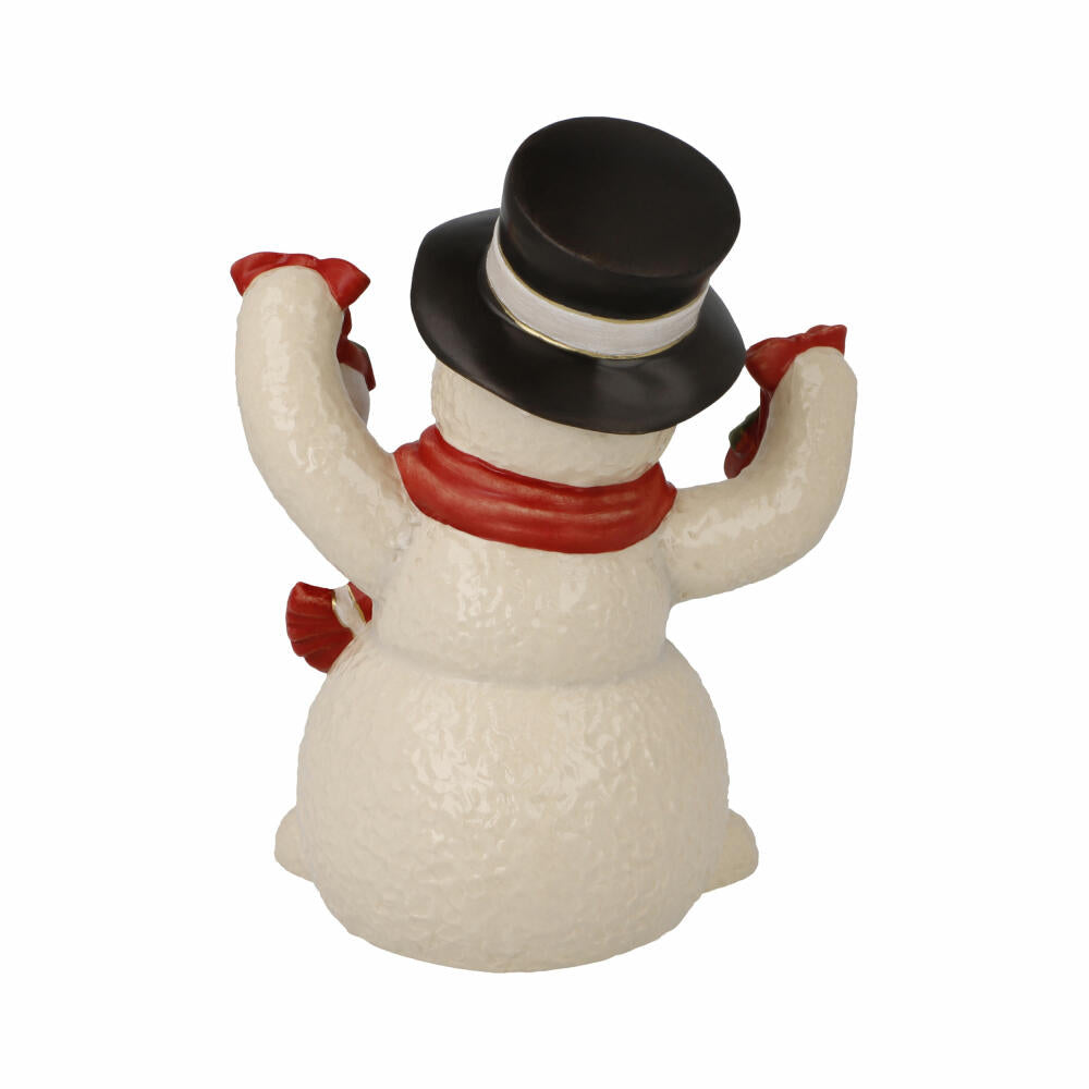 Goebel Figur Weihnachtlich geschmückt, Schneemann, Steingut, Bunt, 12 cm, 66704581