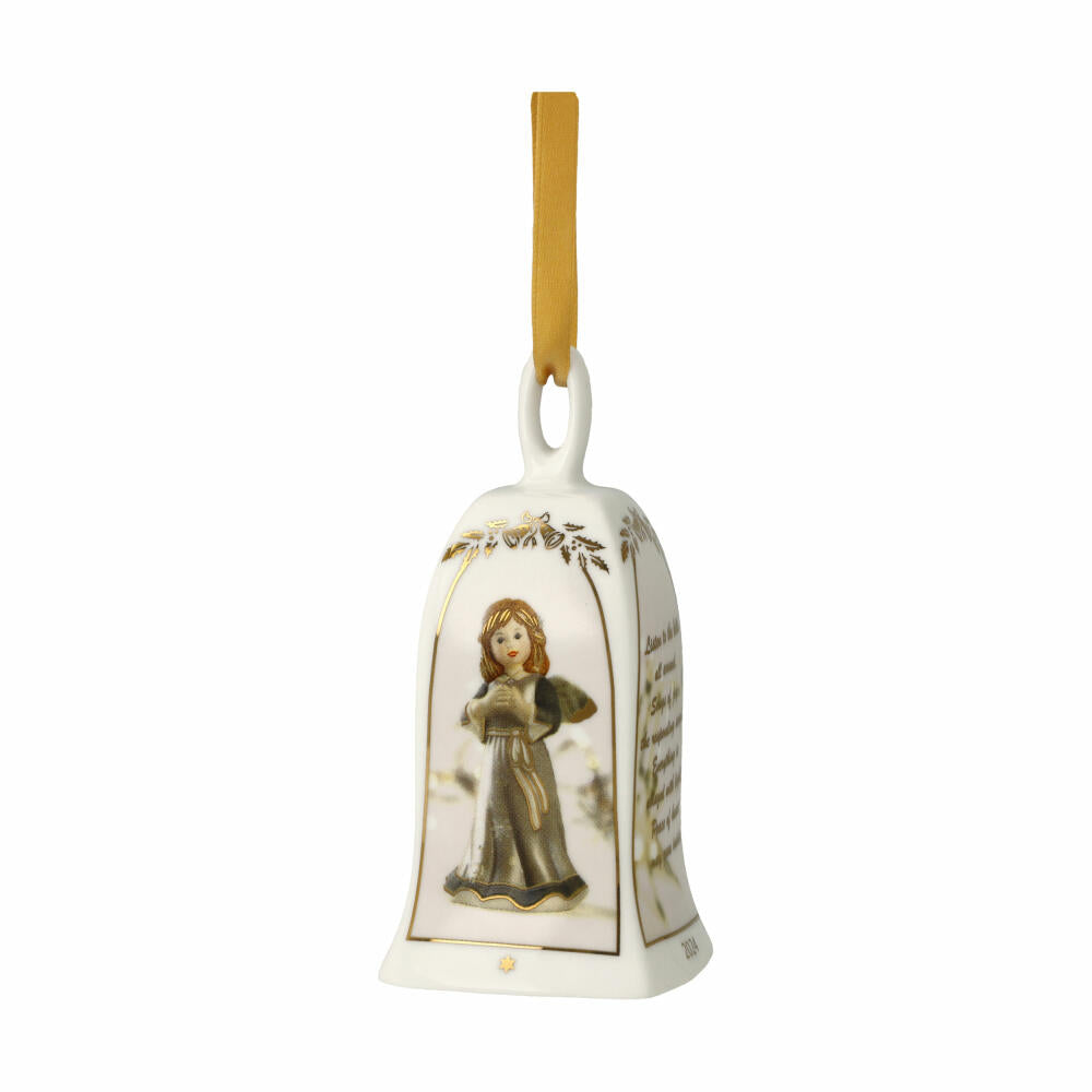 Goebel Glocke Jahresglocke 2024, Weihnachtsglocke, Porzellan, Walnuss, 10 cm, 66505461