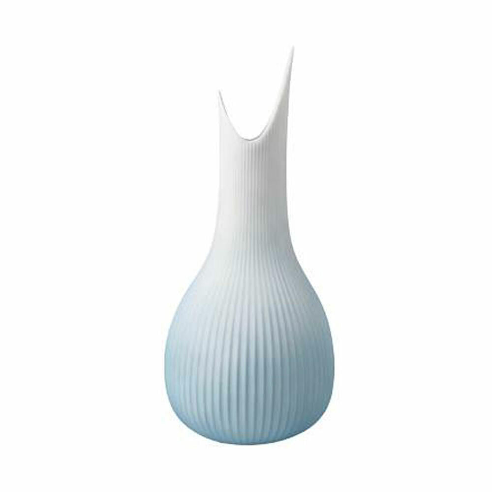 Goebel Vase Studio 8 - Raindrop Ice, flower vase, decorative vase, bisque porcelain, ice blue, H 25 cm, 26600021