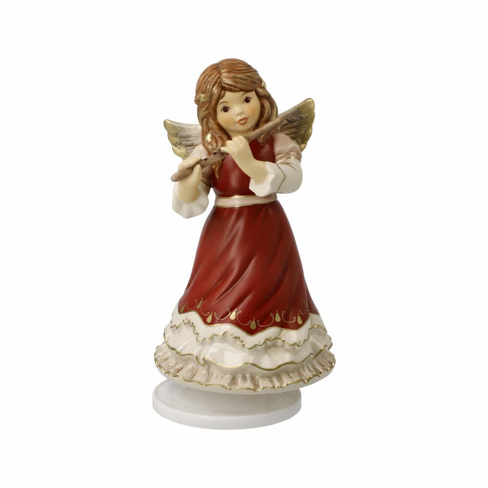 Goebel Dekofigur Engel Stille Nacht mit Musikwerk, Steingut, Bordeaux, 16.5 cm, 41685291