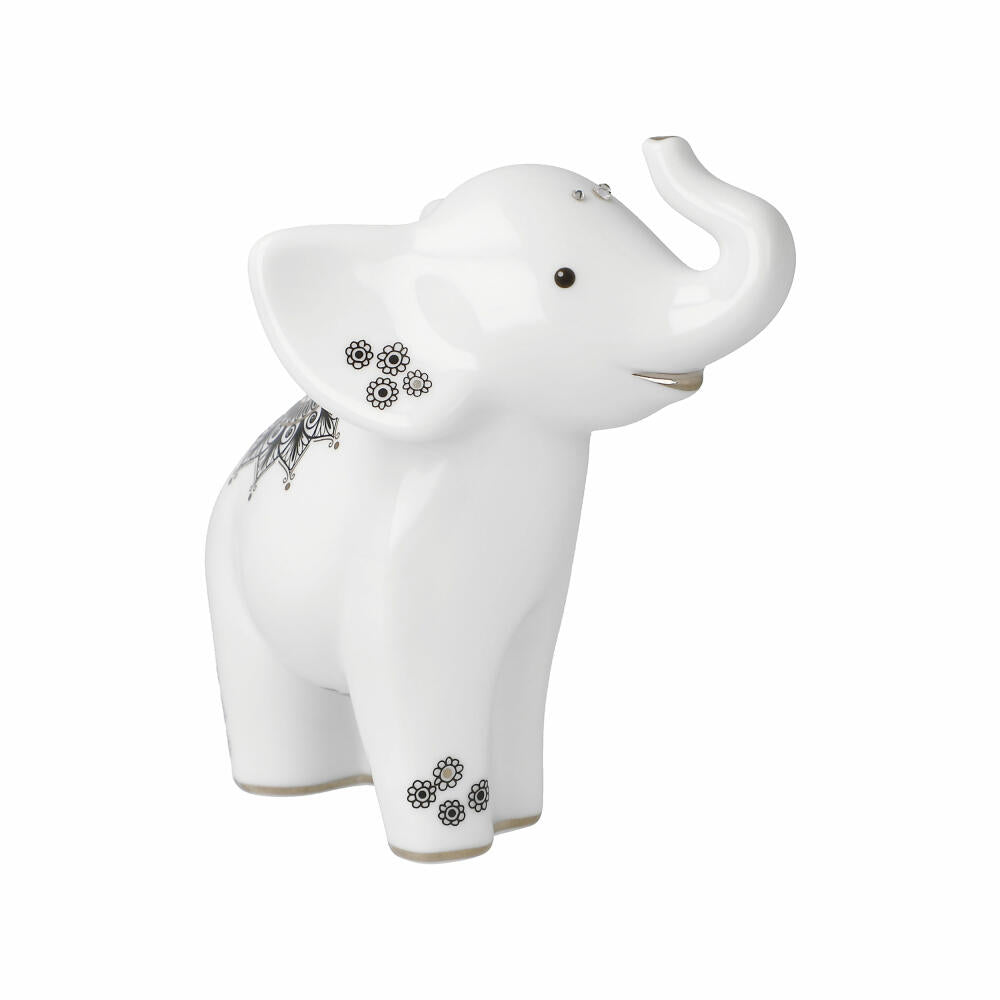 Goebel Figur Elephant - Kamili, Porzellan, schwarz-weiß, 11 cm, 70001171