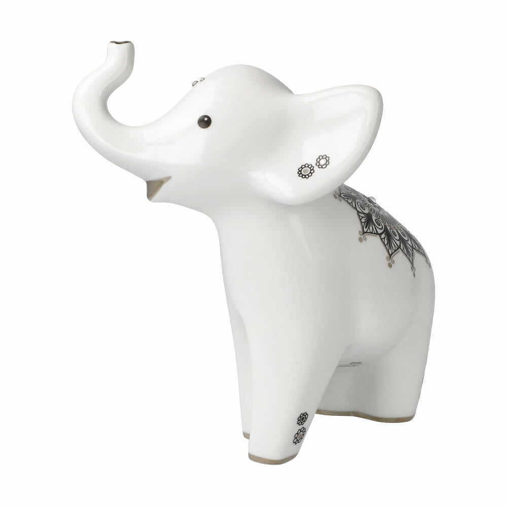 Goebel Figur Elephant - Roho, Porzellan, schwarz-weiß, 16 cm, 70001181