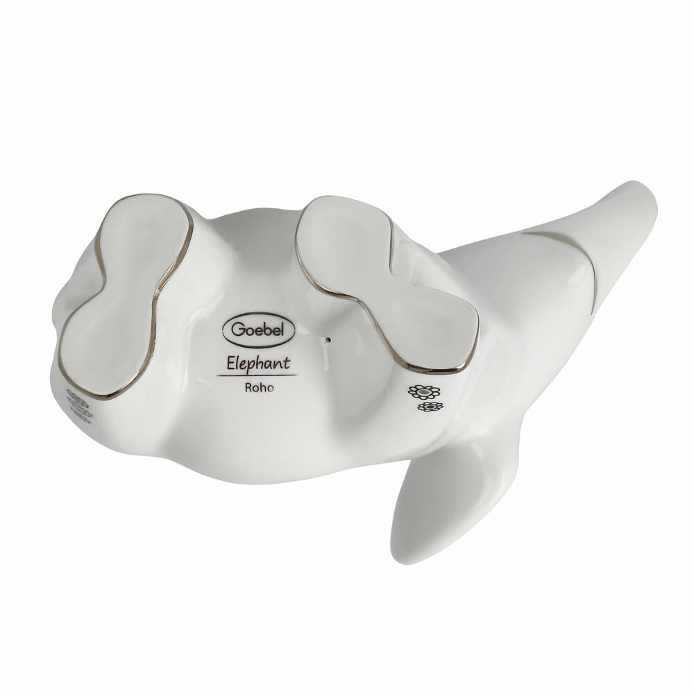 Goebel Figur Elephant - Roho, Porzellan, schwarz-weiß, 16 cm, 70001181