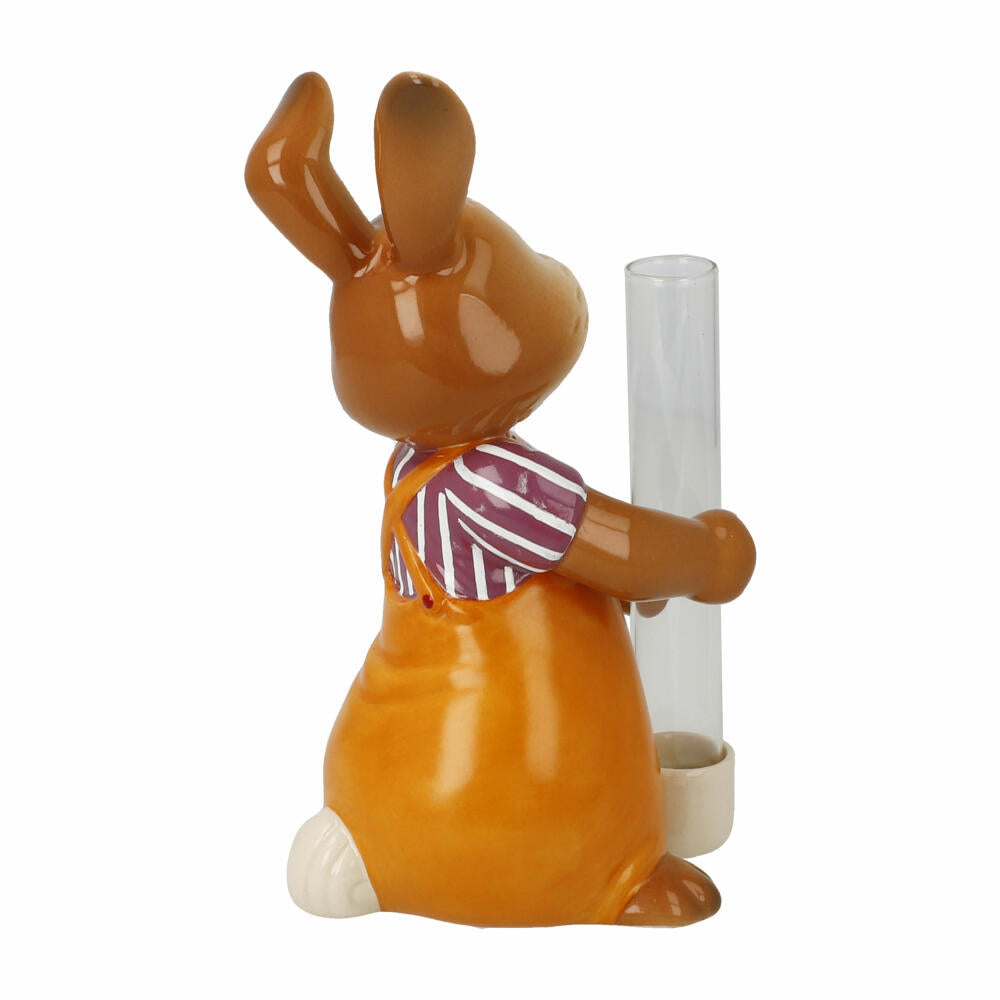 Goebel Figur Hase mit Vase Blütentraum, Ostern, Steingut, Bunt, 14.5 cm, 66846161