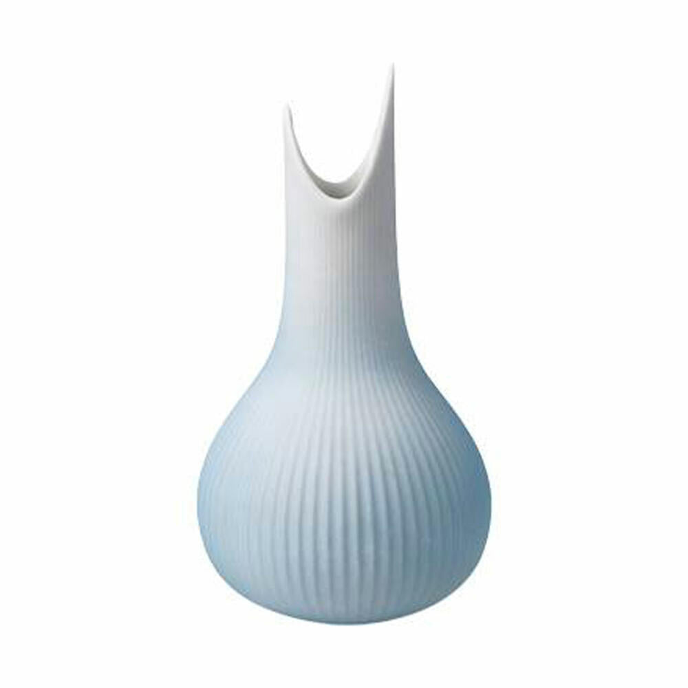 Goebel Vase Studio 8 - Raindrop Ice, flower vase, decorative vase, bisque porcelain, ice blue, H 15 cm, 26600061