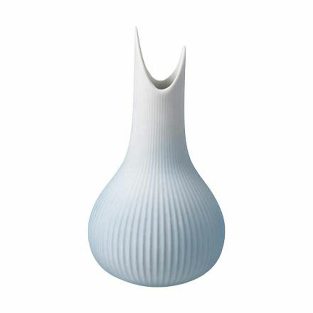 Goebel Vase Studio 8 - Raindrop Ice, flower vase, decorative vase, bisque porcelain, ice blue, H 15 cm, 26600061