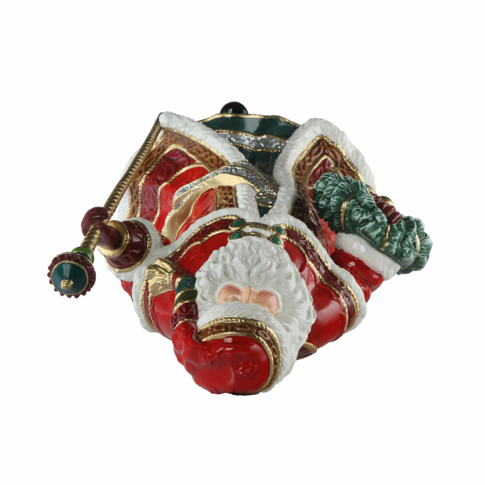 Goebel Figurine Santa with Wreath and Staff, Fitz &amp; Floyd, Santa Claus, Stoneware, Colorful, 33 cm, 51001711