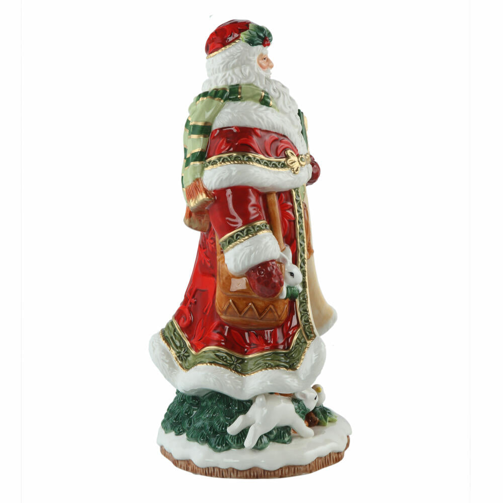 Goebel Figur Fitz & Floyd Santa mit Geschenk, Steingut, Bunt, 32.5 cm, 51001721