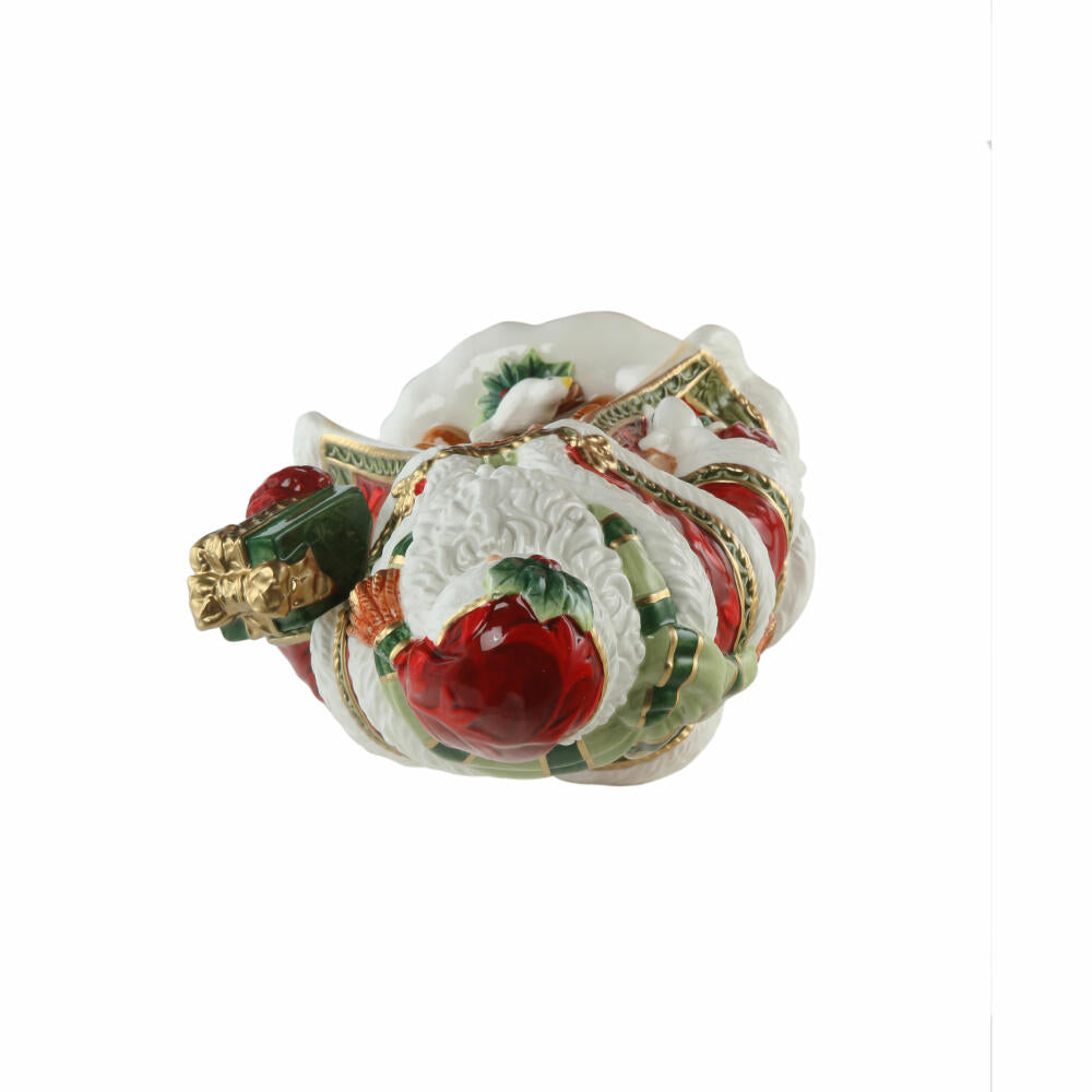 Goebel Figur Fitz & Floyd Santa mit Geschenk, Steingut, Bunt, 32.5 cm, 51001721