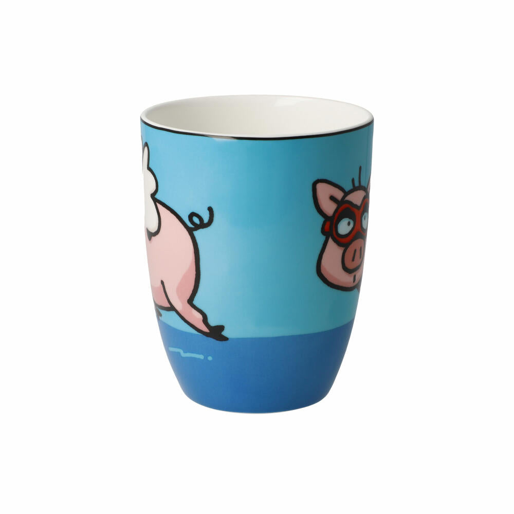 Goebel Künstlertasse Ed Eck - When Pigs Fly, Fine Bone China, Bunt, 400 ml, 67200181