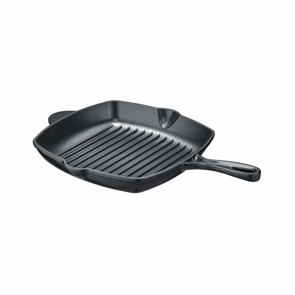 Berndes b.iron Grillpfanne, Pfanne, Induktionsgeeignet, Gusseisen, Schwarz / Grau, 27 x 27 cm, 034233